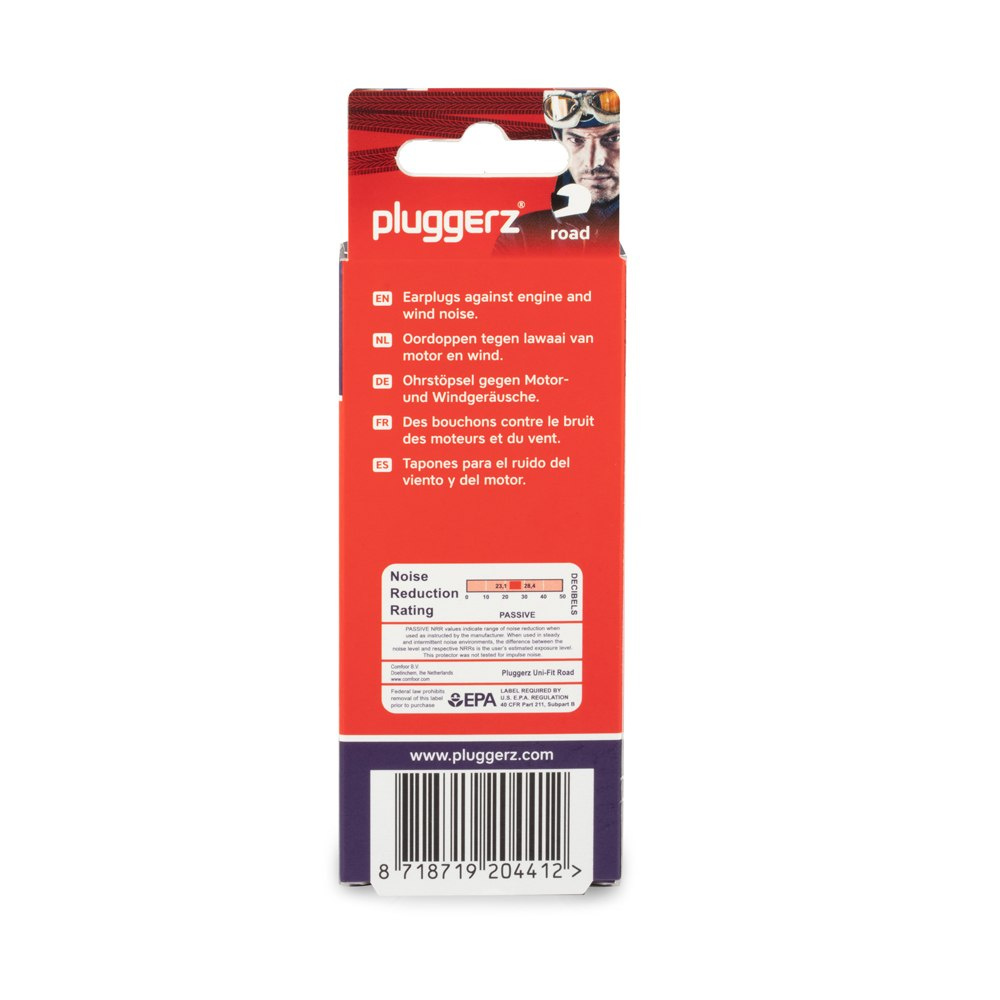 Stopery dla motocyklistów 4 szt, Pluggerz Uni Fit Road Stopery dla motocyklistów 4 szt, Pluggerz Uni Fit Road