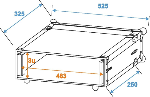 ROADINGER Kufer Transportowy Effect Rack CO DD, 3U, 24cm deep czarny