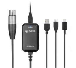 BOYA BY-BCA70 Interfejs XLR dla urządzeń Apple iOS Lightning, Android - USB C oraz PC USB A