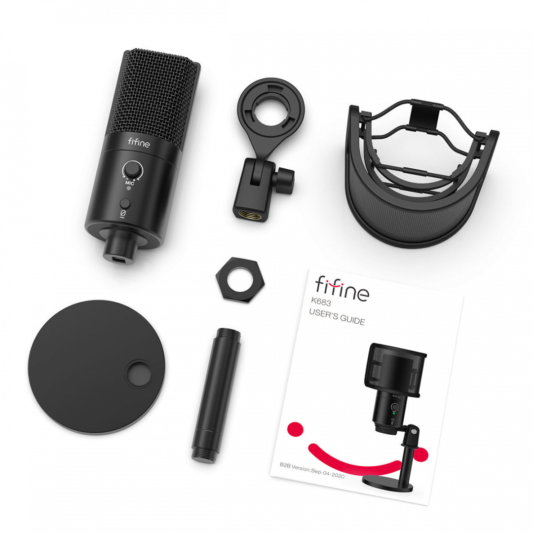 FIFINE K683B MIKROFON USB Z BIURKOWYM STATYWEM FIFINE K683B MIKROFON USB Z BIURKOWYM STATYWEM