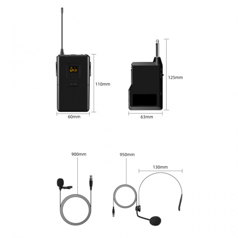 BEZPRZEWODOWY SYSTEM MIKROFONOWY Mozos MIC-UFH-SET