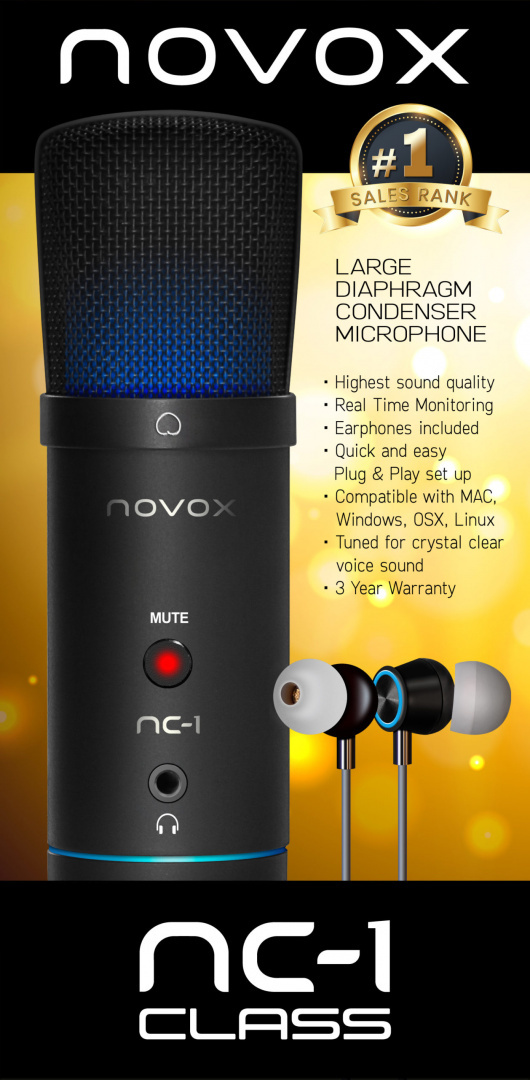 Novox NC 1 CLASS – pojemnościowy mikrofon USB Novox NC 1 CLASS – pojemnościowy mikrofon USB