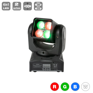 LED MOVING HEAD 4x15W RGBW 4in1 OSRAM ZOOM