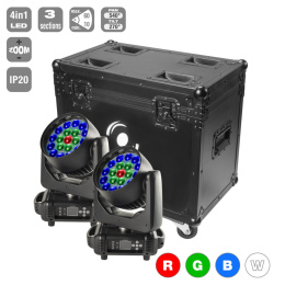 2x LED MOVING HEAD 19x15W ZOOM 3 SECTIONS ver.03.22