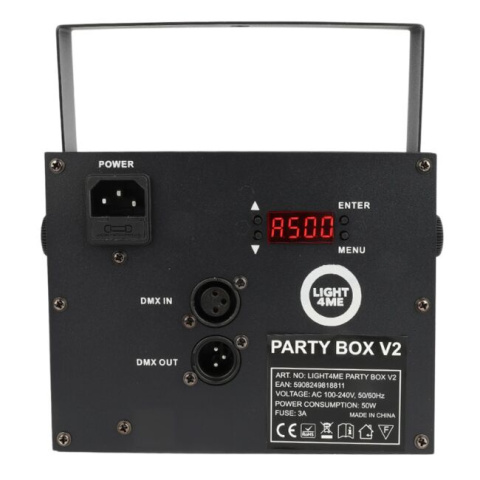 PARTY BOX V2 efekt disco LED ball laser stroboskop gobo