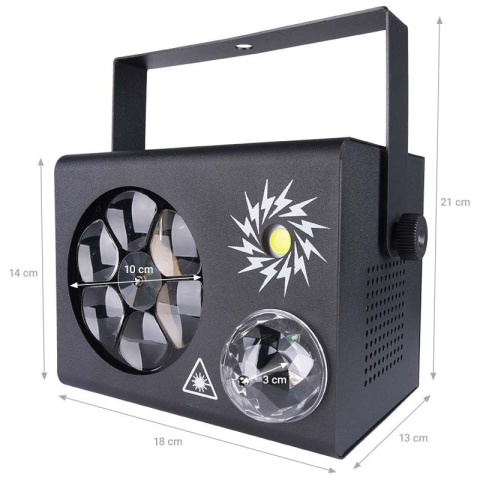 PARTY BOX efekt disco LED ball laser stroboskop gobo