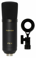 NOVOX - Mikrofon Pojemnościowy NC-1 Black USB + Statyw + Pop Filtr