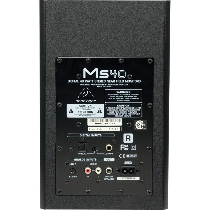BEHRINGER DIGITAL MONITOR SPEAKERS MS40 - para aktywnych cyfrowych monitorów bliskiego pola BEHRINGER DIGITAL MONITOR SPEAKERS MS40 - para aktywnych cyfrowych monitorów bliskiego pola