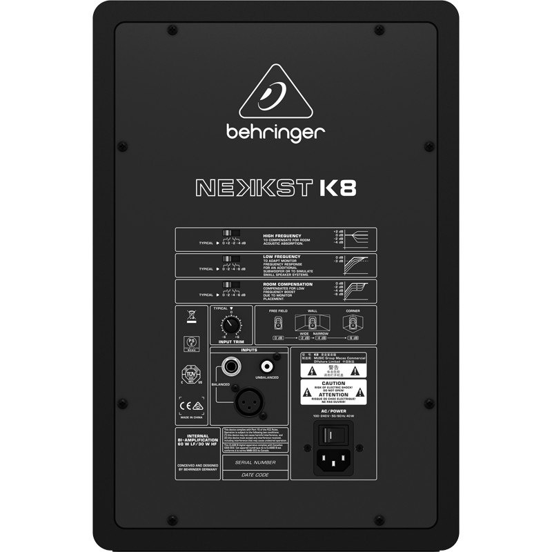 BEHRINGER NEKKST K8 - audiofilski monitor aktywny 8" BEHRINGER NEKKST K8 - audiofilski monitor aktywny 8"