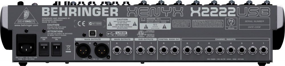 Behringer XENYX X2222USB - mikser audio z procesorem efektów i USB Behringer XENYX X2222USB - mikser audio z procesorem efektów i USB