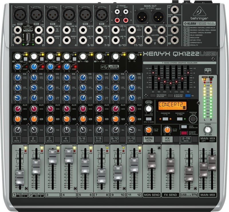 Behringer XENYX QX1222USB - mikser audio z procesorem efektów KLARK TEKNIK i USB Behringer XENYX QX1222USB - mikser audio z procesorem efektów KLARK TEKNIK i USB