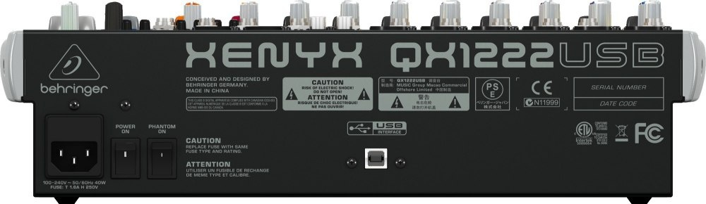 Behringer XENYX QX1222USB - mikser audio z procesorem efektów KLARK TEKNIK i USB Behringer XENYX QX1222USB - mikser audio z procesorem efektów KLARK TEKNIK i USB
