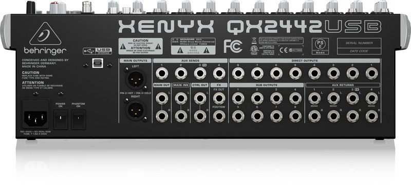Behringer XENYX QX2442USB - mikser audio z procesorem efektów KLARK TEKNIK i USB Behringer XENYX QX2442USB - mikser audio z procesorem efektów KLARK TEKNIK i USB