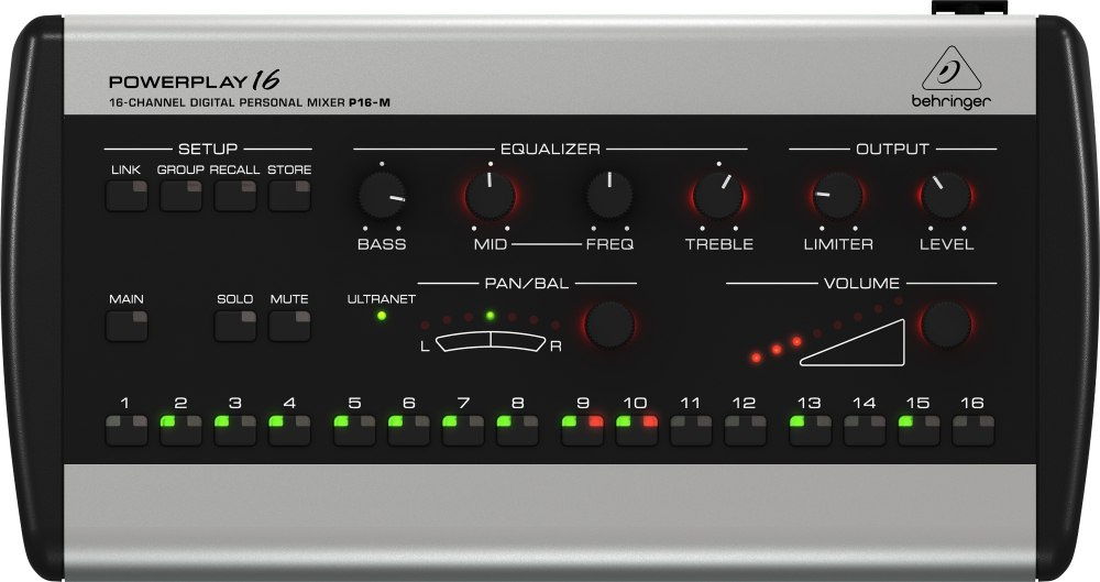 Behringer POWERPLAY P16-M - 16-kanał. cyfrowy mikser osobistego systemu odsłuchowego Behringer POWERPLAY P16-M - 16-kanał. cyfrowy mikser osobistego systemu odsłuchowego
